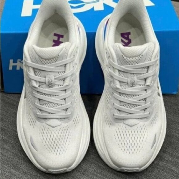 HOKA Women's Bondi 9 Running Shoes-Color: Ash Grey/White - Picture 5 of 6